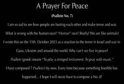 A Prayer For Peace (Psallein No. 7) by Per-Olov Kindgren